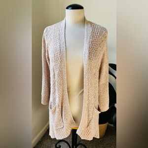 Anthropologie Sparrow Open-Front Cardigan in Soft Beige